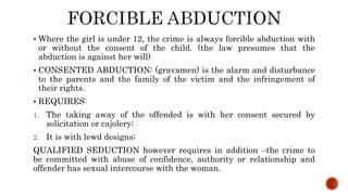 Forcible Abduction: The Elements And Penalties .